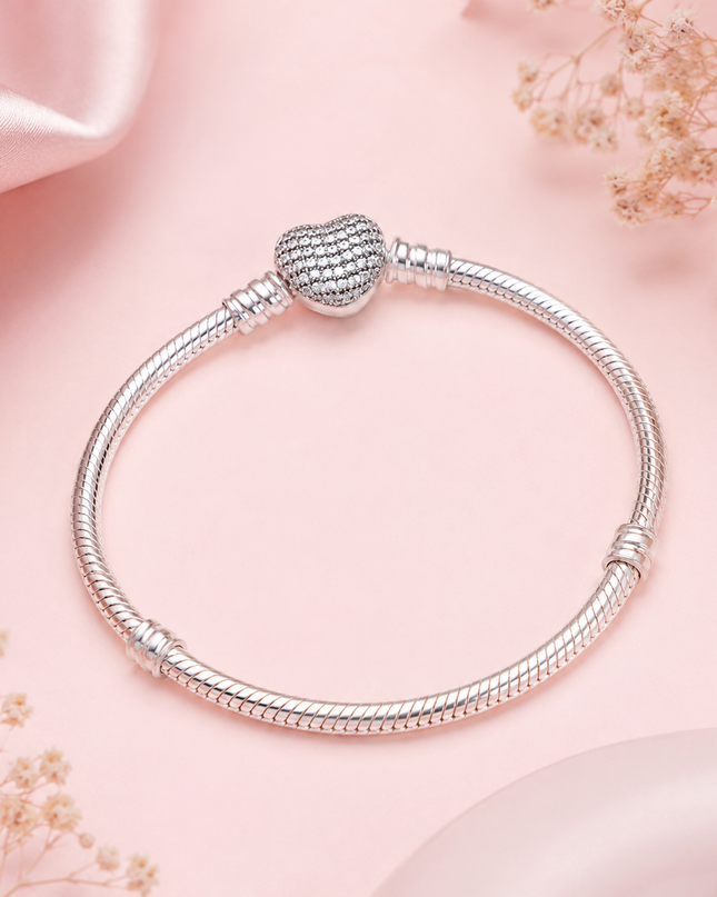 Brazalete Corazón Plateado