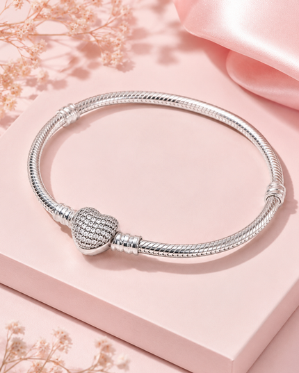 Brazalete Corazón Plateado