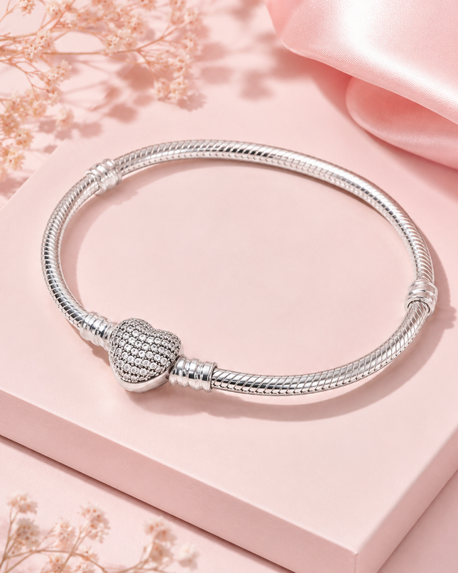 Brazalete Corazón Plateado