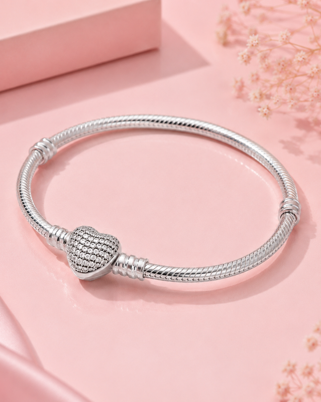 Brazalete Corazón Plateado